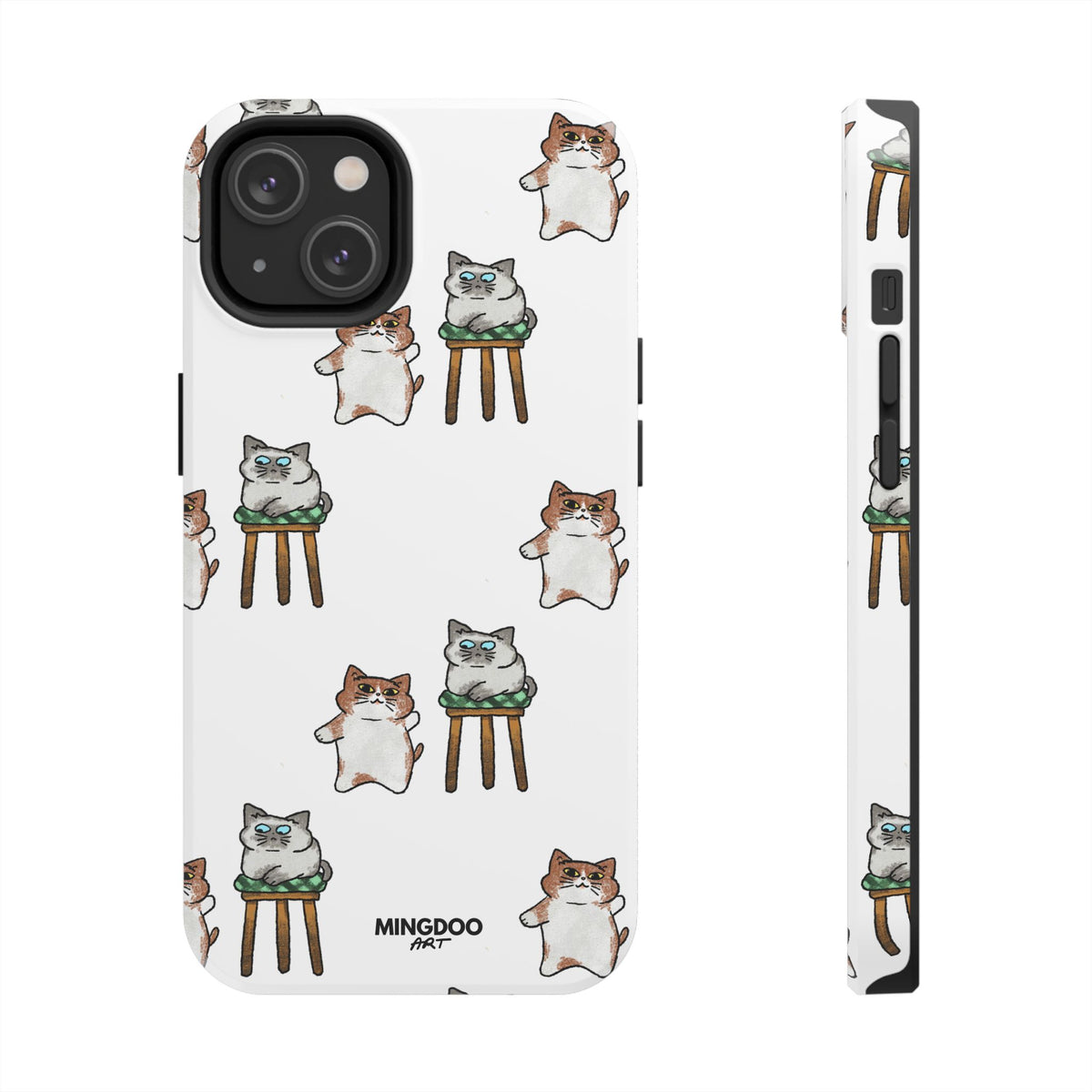 Two Cats, Zero Thoughts Pattern Tough Phone Case