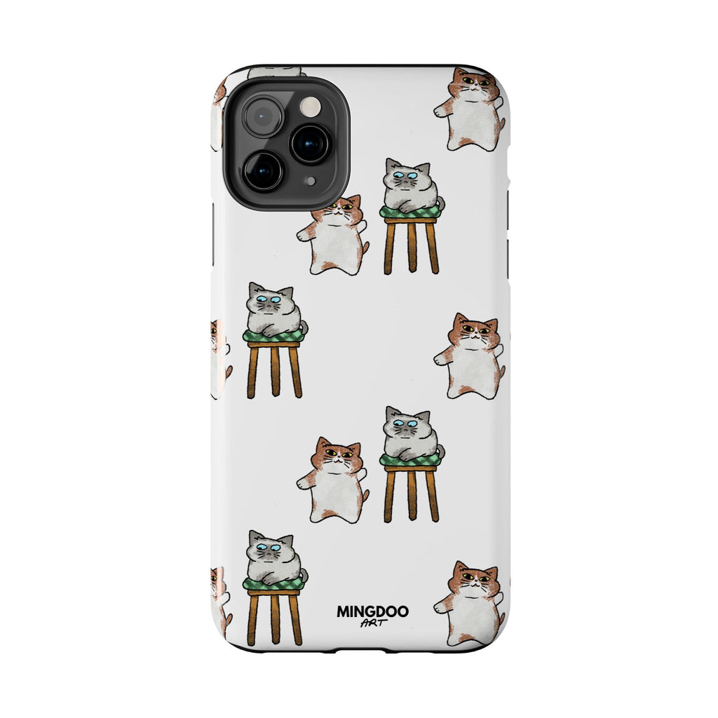 Two Cats, Zero Thoughts Pattern Tough Phone Case