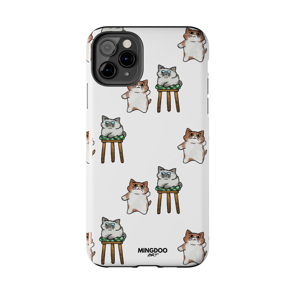 Two Cats, Zero Thoughts Pattern Tough Phone Case
