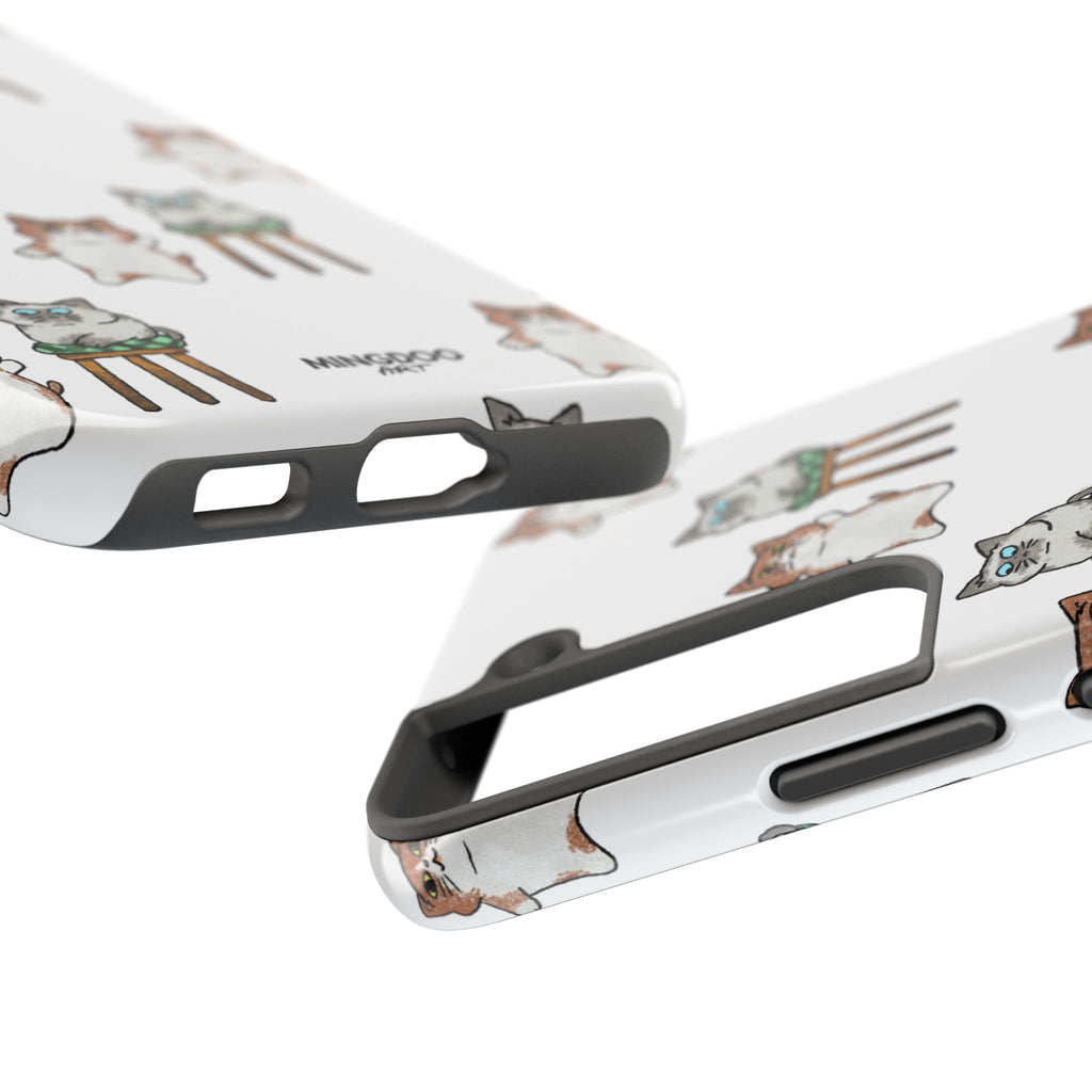 Two Cats, Zero Thoughts Pattern Tough Phone Case