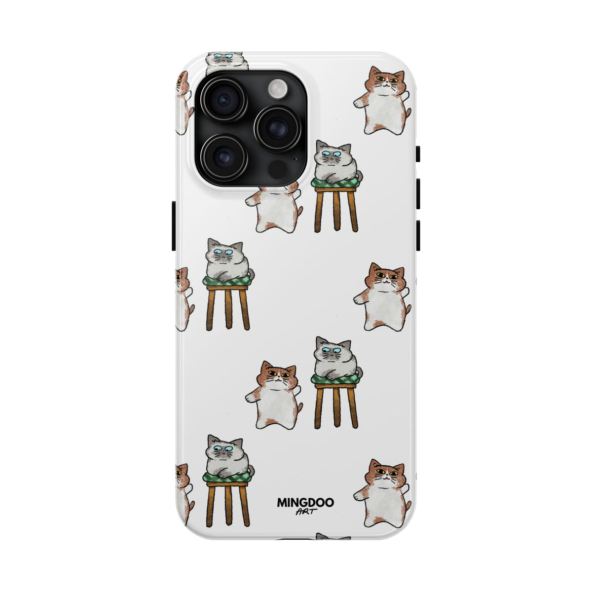 Two Cats, Zero Thoughts Pattern Tough Phone Case