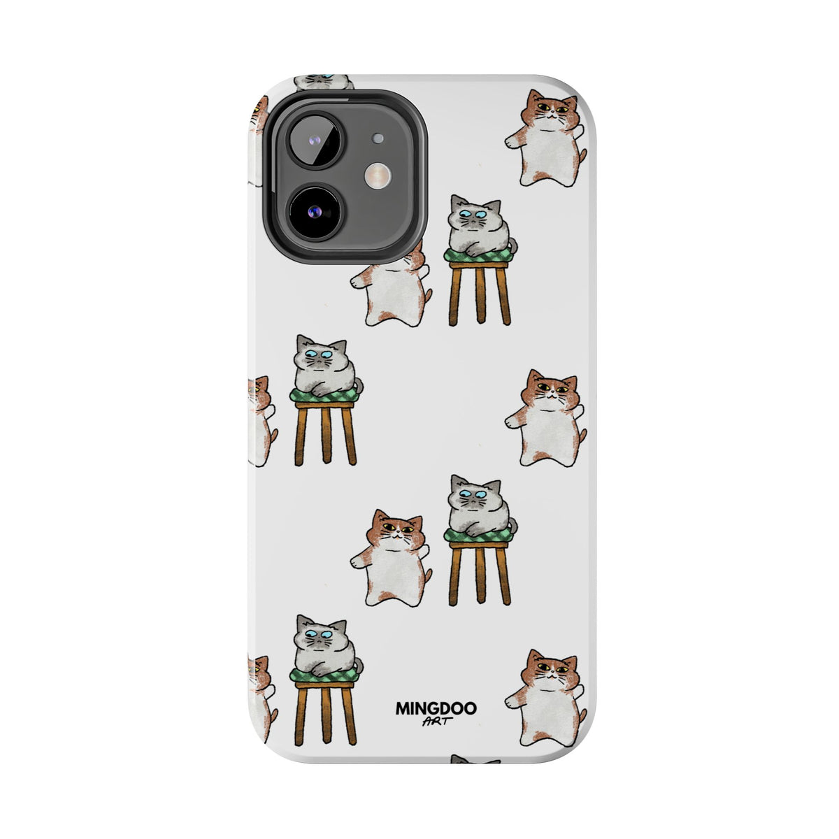 Two Cats, Zero Thoughts Pattern Tough Phone Case