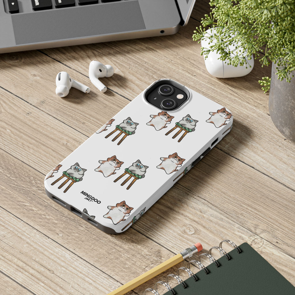 Two Cats, Zero Thoughts Pattern Tough Phone Case
