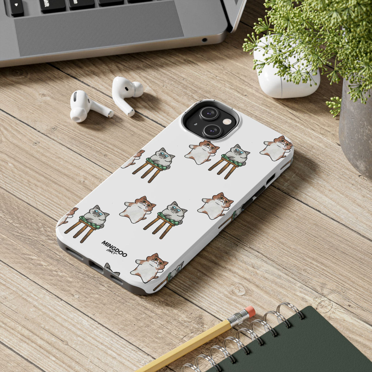 Two Cats, Zero Thoughts Pattern Tough Phone Case