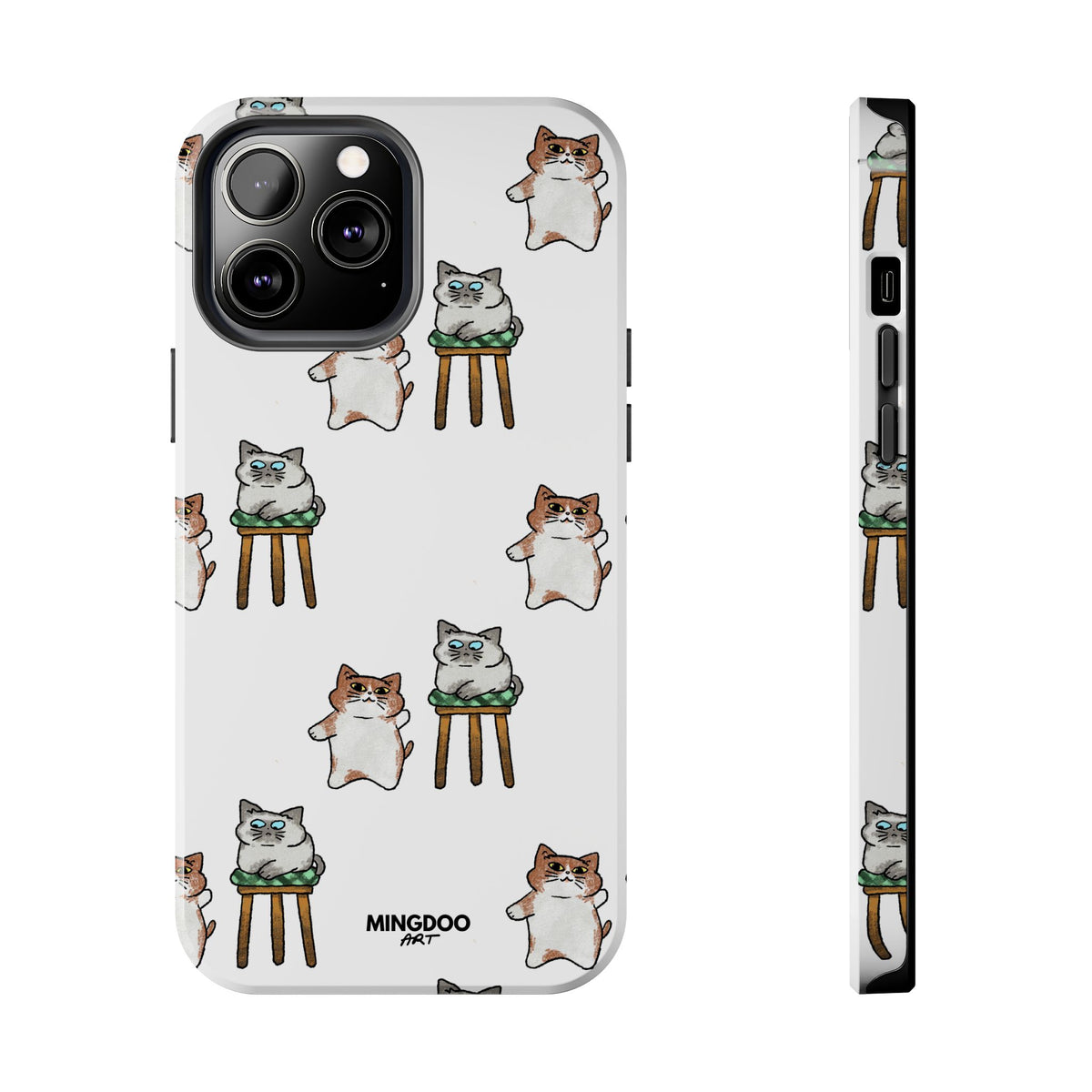 Two Cats, Zero Thoughts Pattern Tough Phone Case