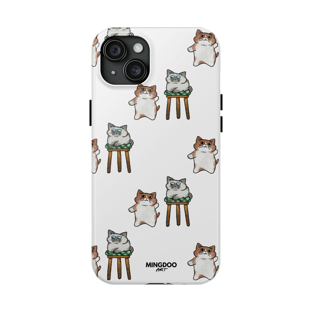 Two Cats, Zero Thoughts Pattern Tough Phone Case