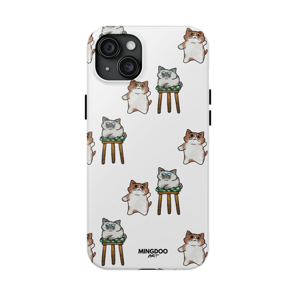 Two Cats, Zero Thoughts Pattern Tough Phone Case