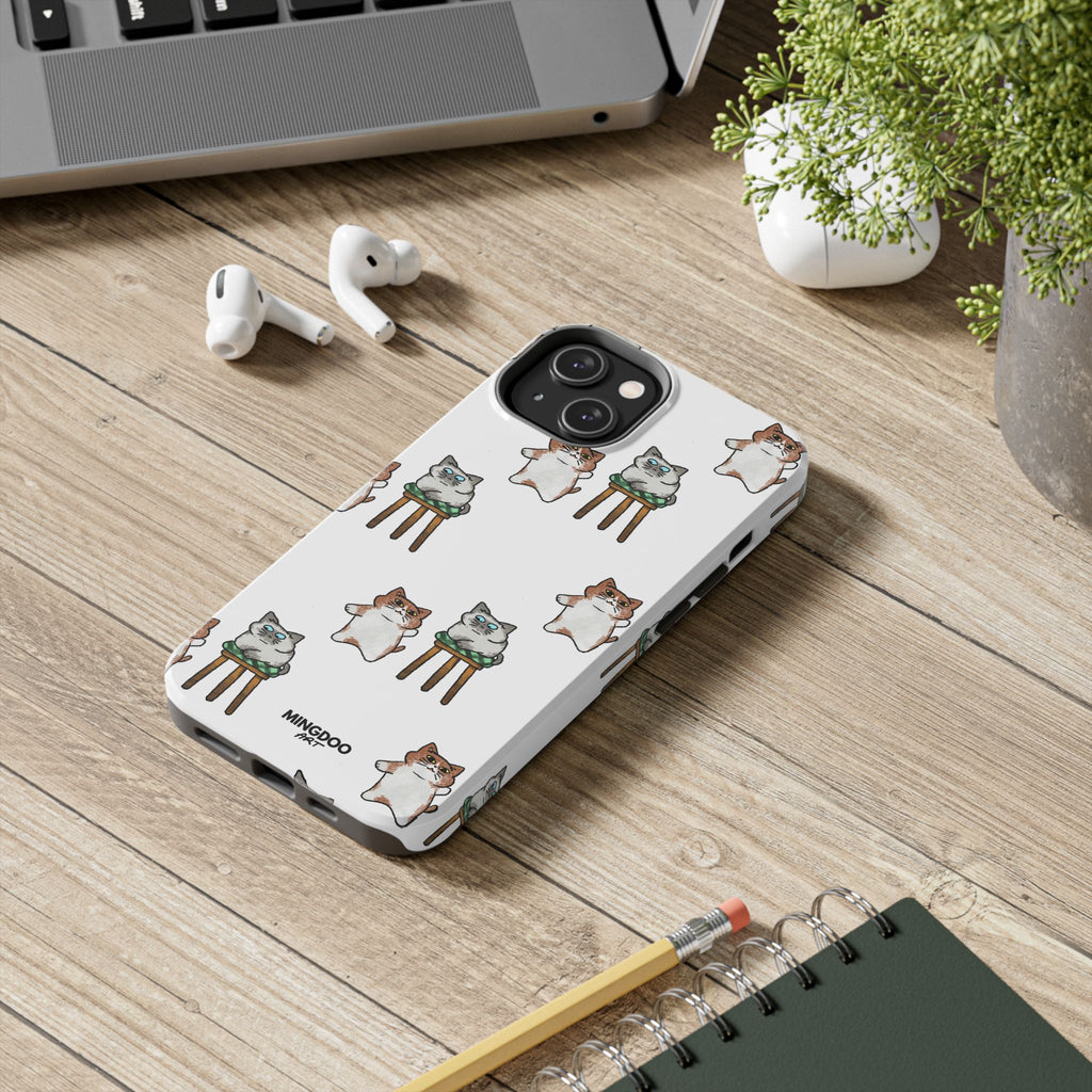 Two Cats, Zero Thoughts Pattern Tough Phone Case
