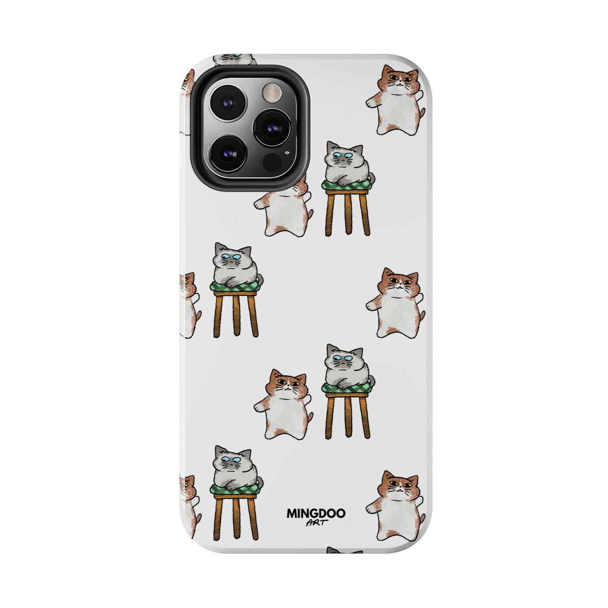Two Cats, Zero Thoughts Pattern Tough Phone Case