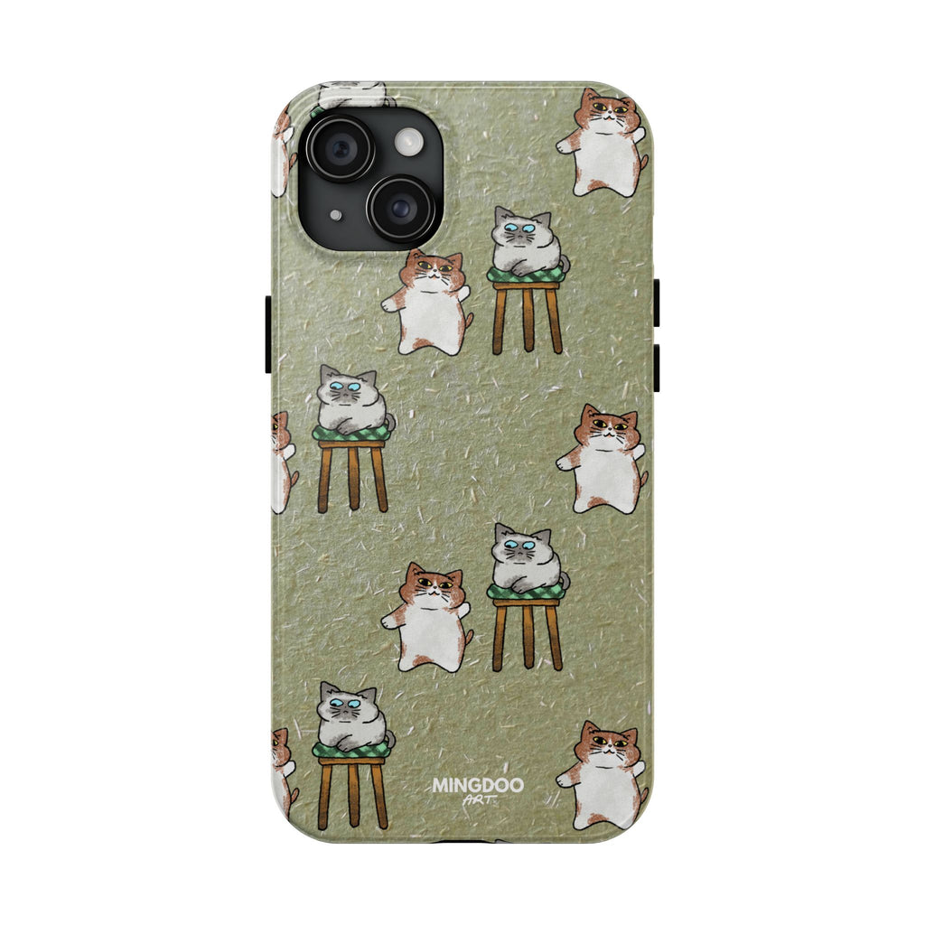 Two Cats, Zero Thoughts Pattern Tough Phone Case