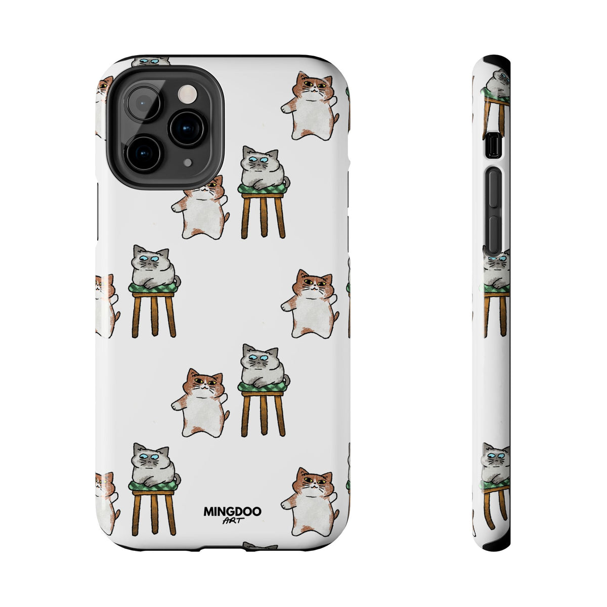 Two Cats, Zero Thoughts Pattern Tough Phone Case