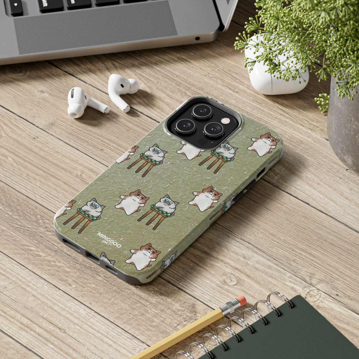 Two Cats, Zero Thoughts Pattern Tough Phone Case