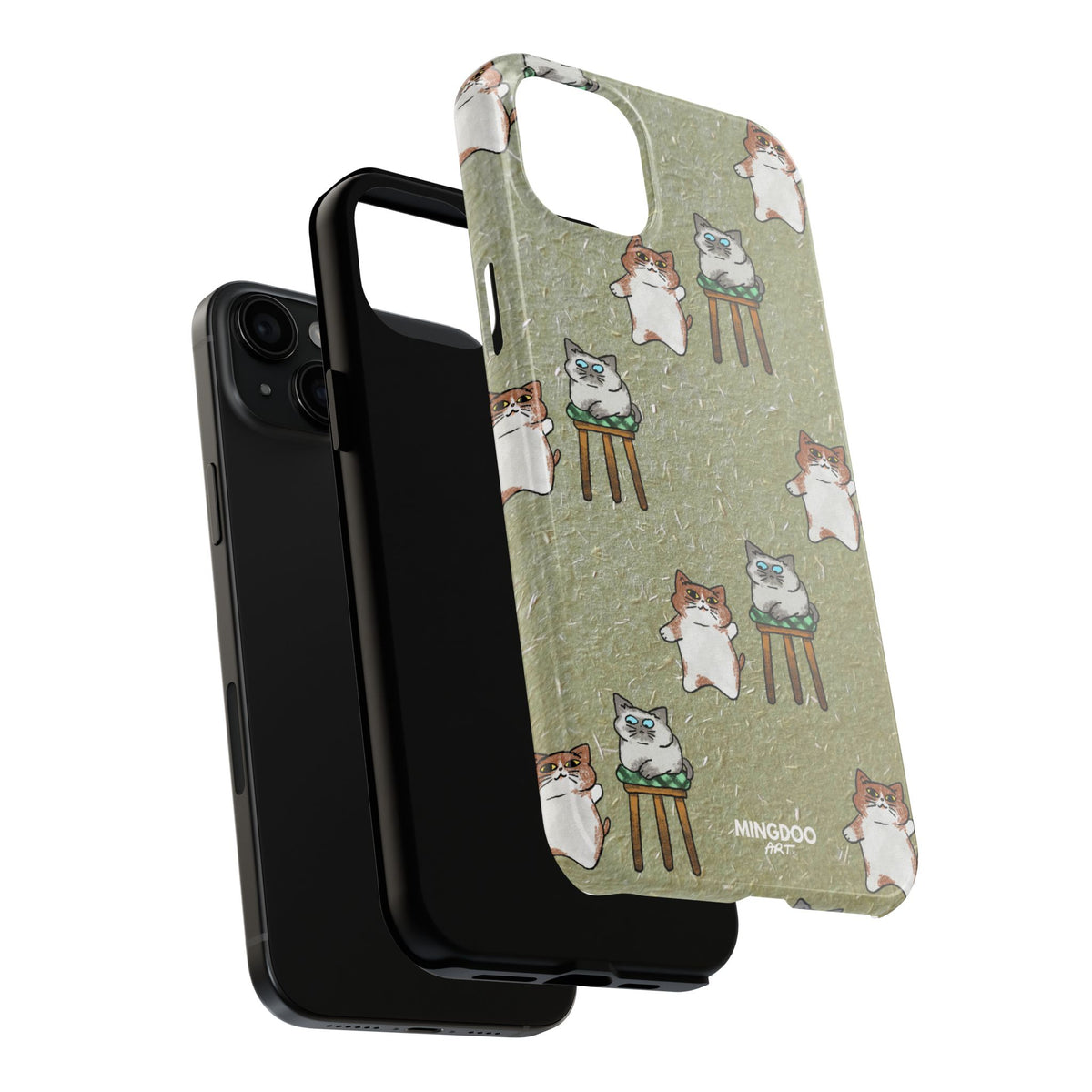 Two Cats, Zero Thoughts Pattern Tough Phone Case