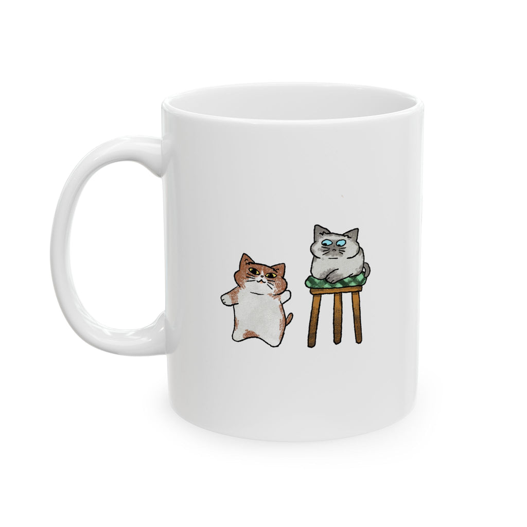 Two Cats, Zero Thoughts Ceramic Mug