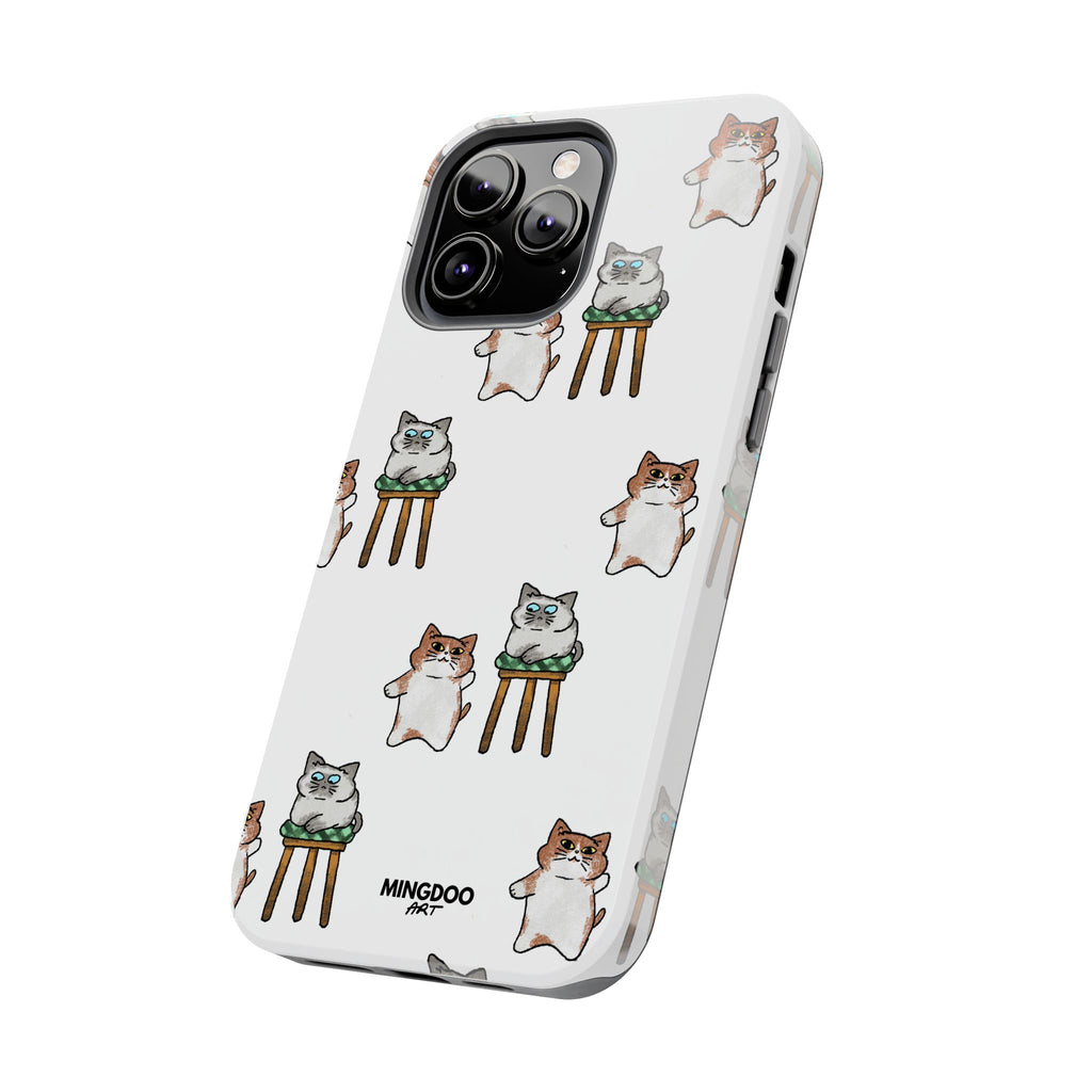 Two Cats, Zero Thoughts Pattern Tough Phone Case