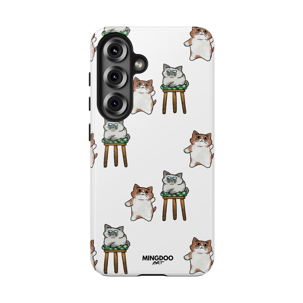 Two Cats, Zero Thoughts Pattern Tough Phone Case