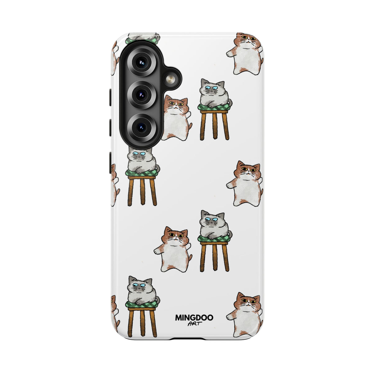 Two Cats, Zero Thoughts Pattern Tough Phone Case