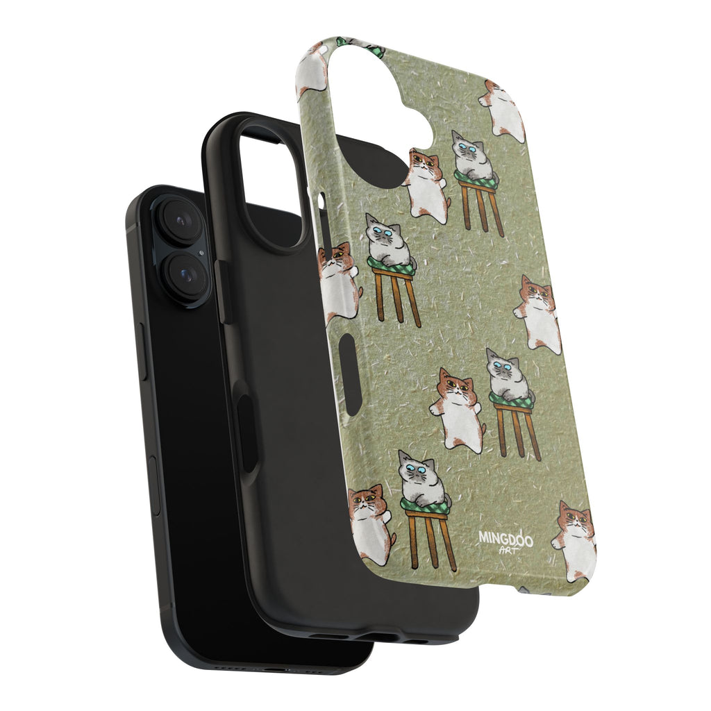 Two Cats, Zero Thoughts Pattern Tough Phone Case