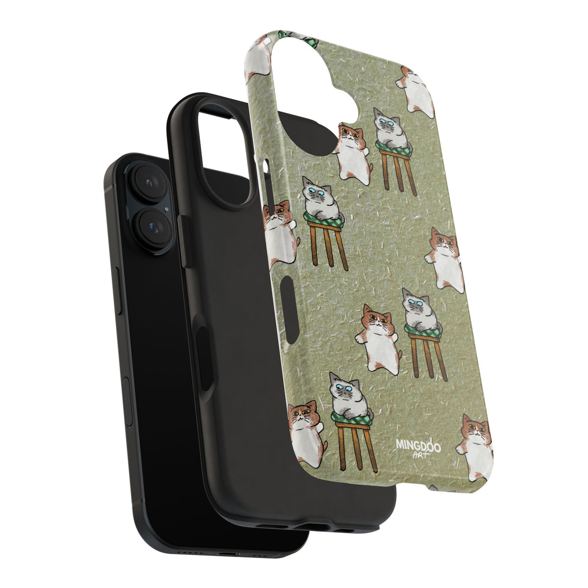 Two Cats, Zero Thoughts Pattern Tough Phone Case