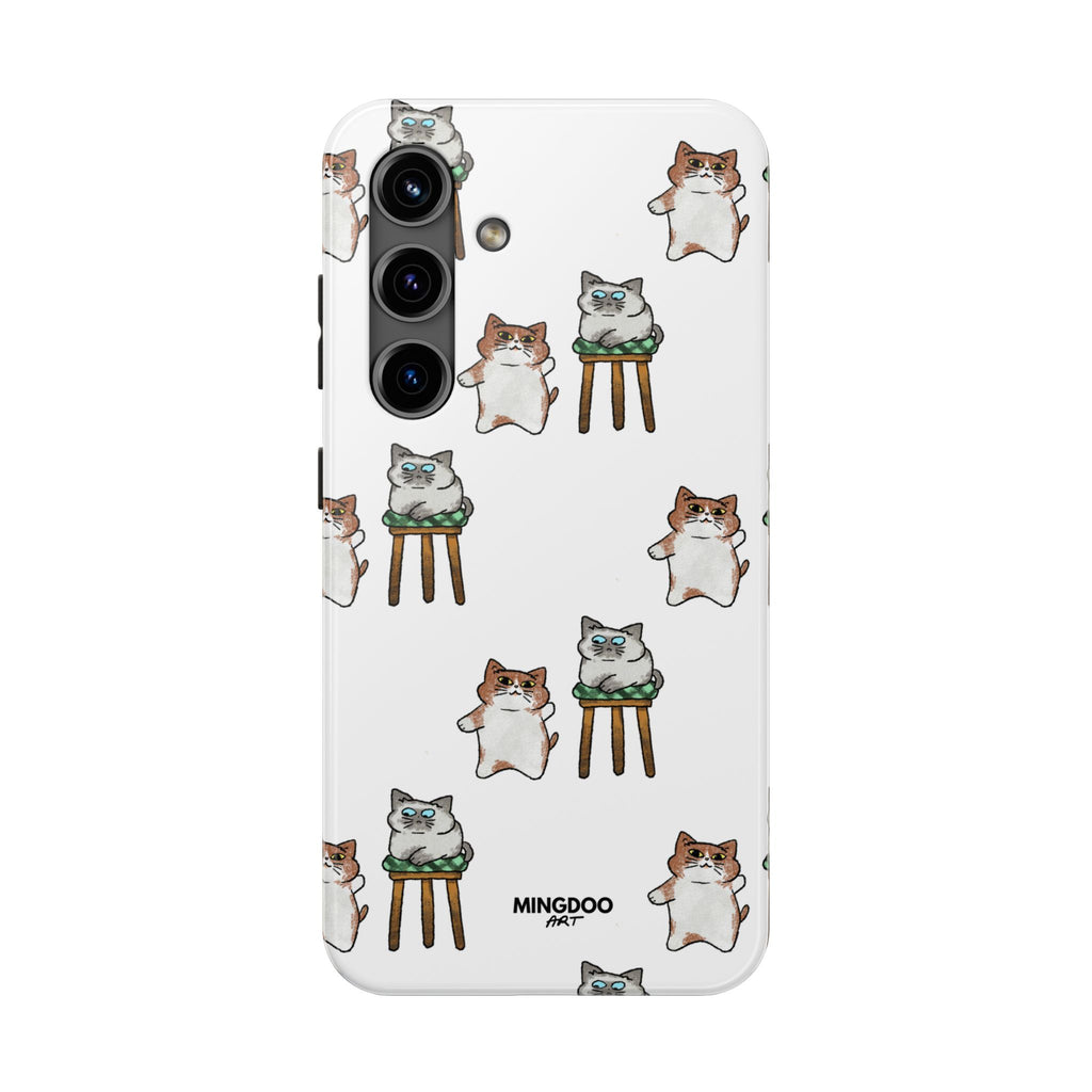 Two Cats, Zero Thoughts Pattern Tough Phone Case