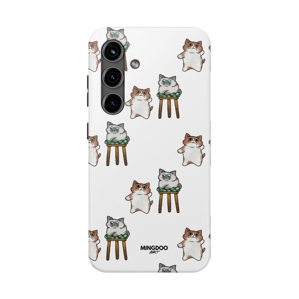Two Cats, Zero Thoughts Pattern Tough Phone Case