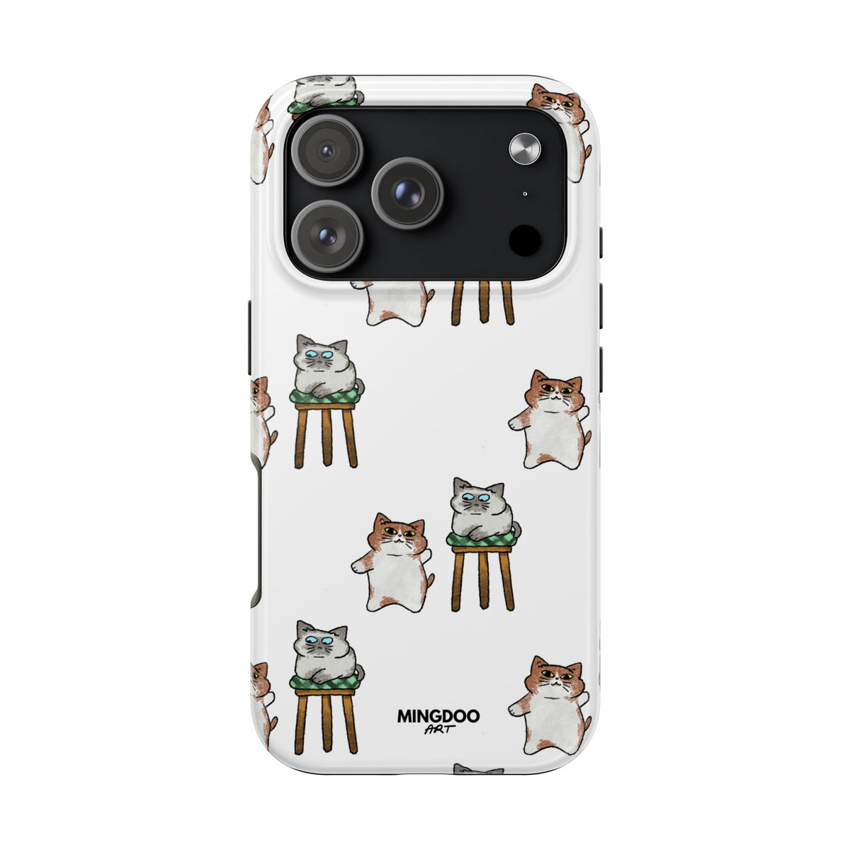 Two Cats, Zero Thoughts Pattern Tough Phone Case