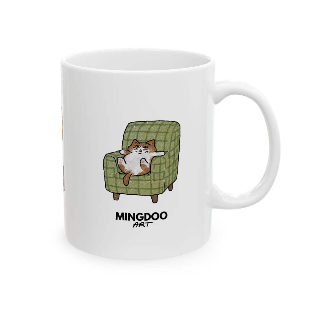 Two Cats, Zero Thoughts Ceramic Mug
