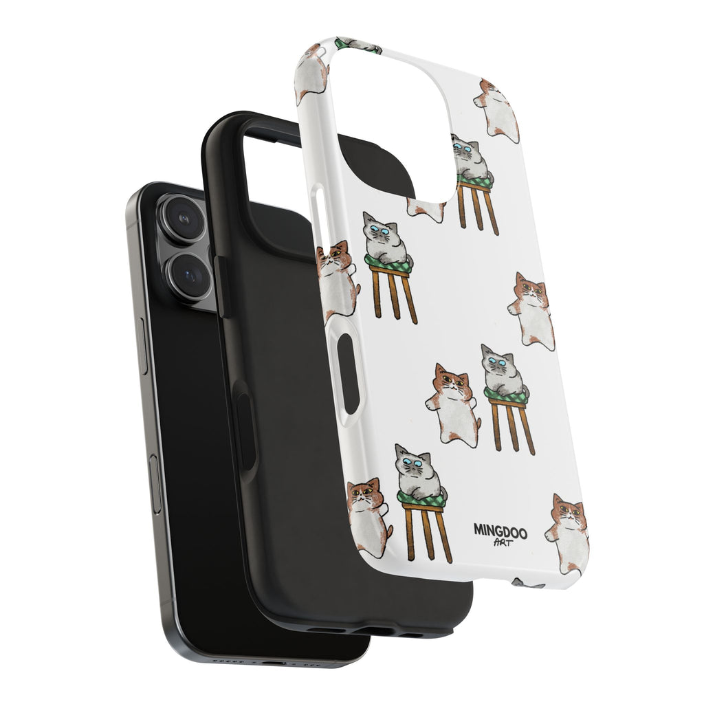 Two Cats, Zero Thoughts Pattern Tough Phone Case
