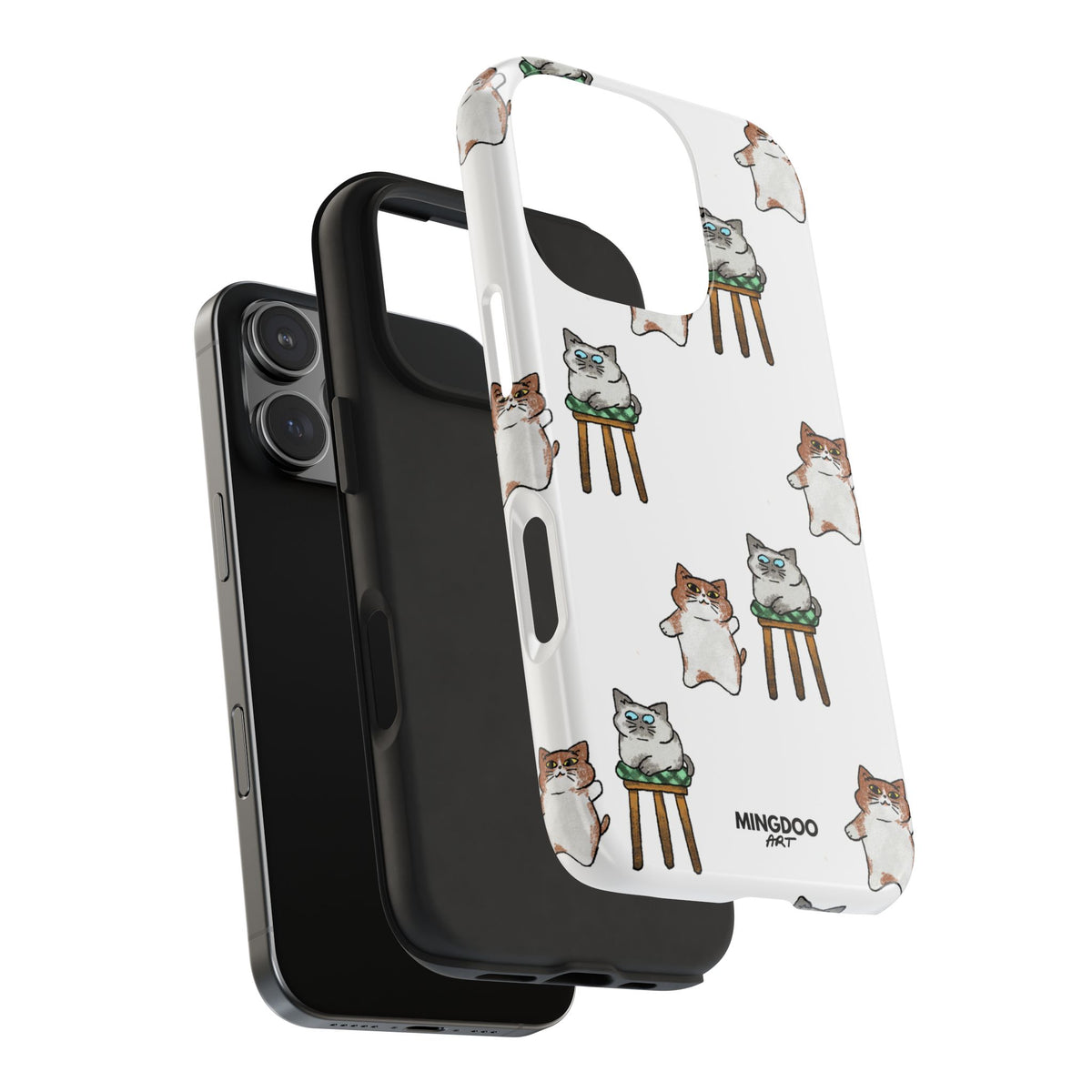 Two Cats, Zero Thoughts Pattern Tough Phone Case