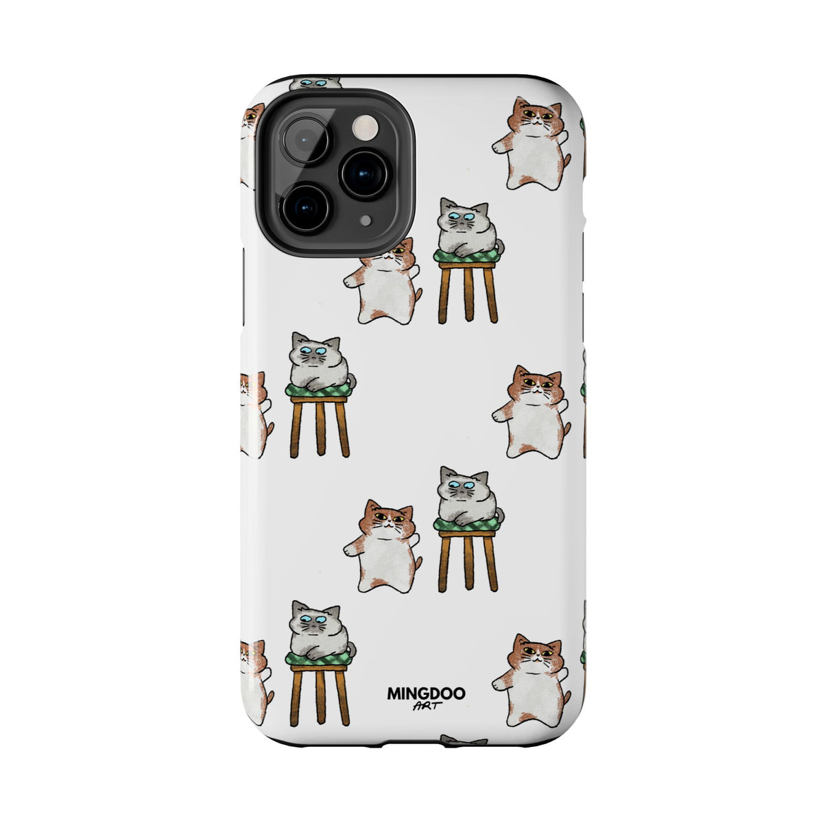 Two Cats, Zero Thoughts Pattern Tough Phone Case
