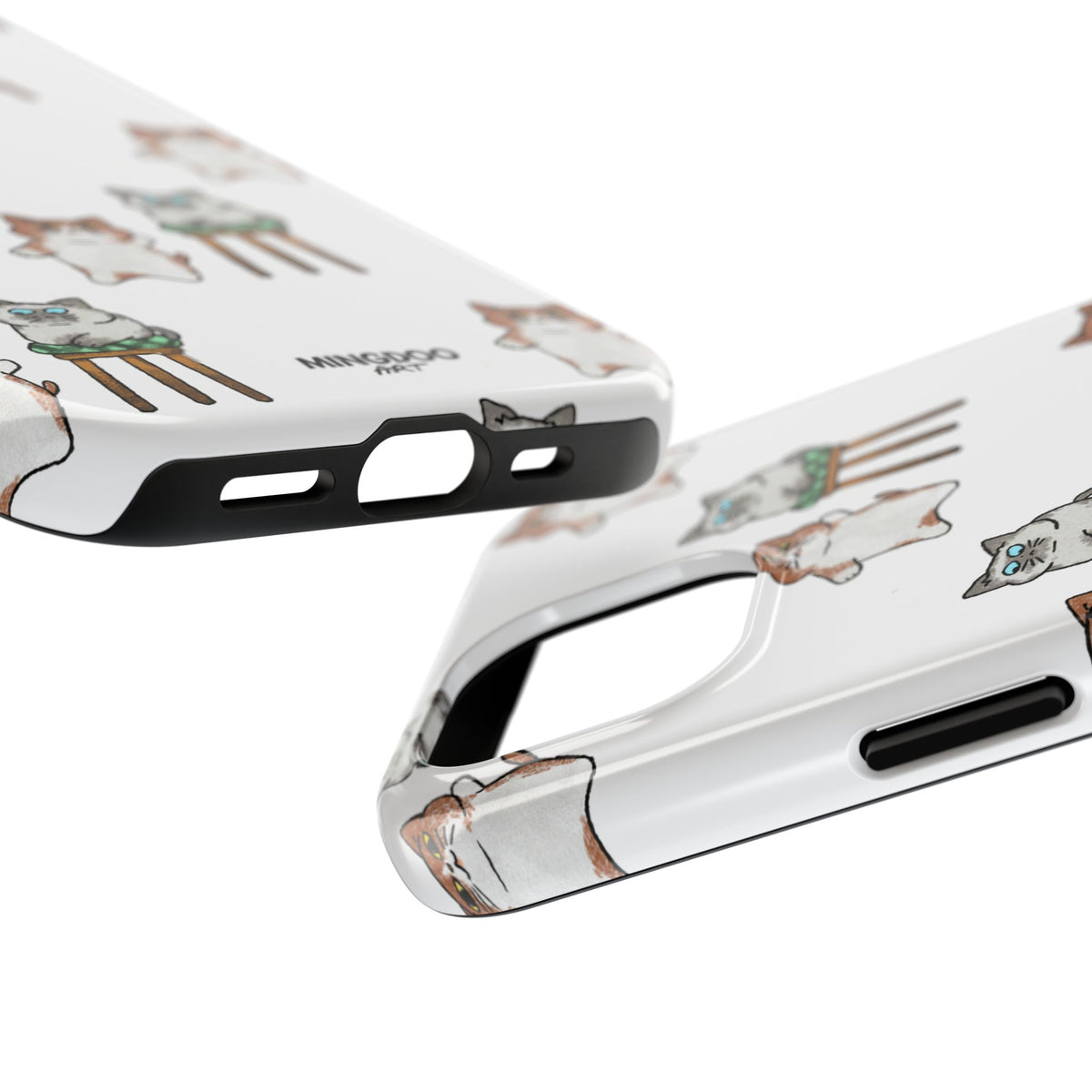 Two Cats, Zero Thoughts Pattern Tough Phone Case
