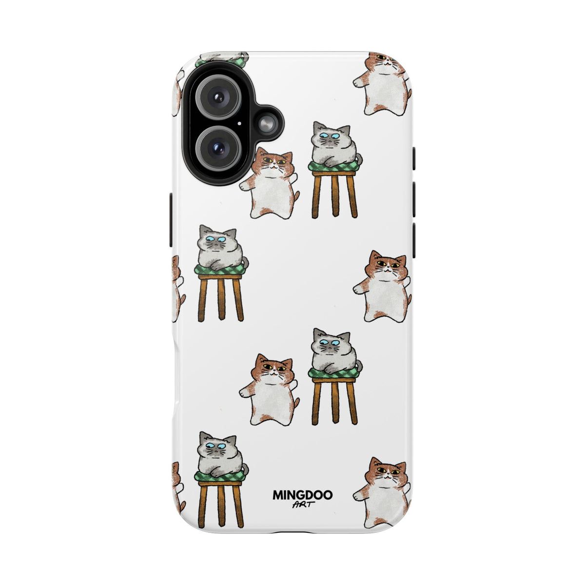 Two Cats, Zero Thoughts Pattern Tough Phone Case