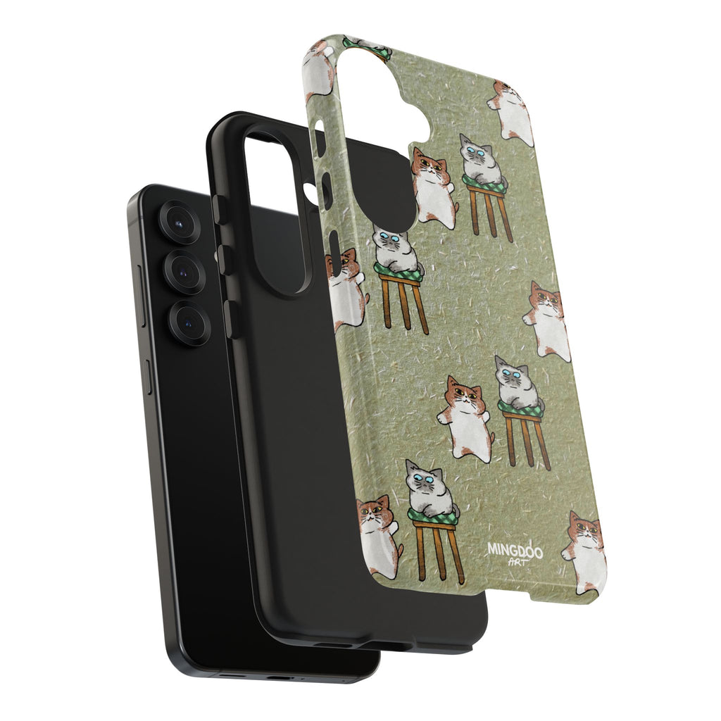 Two Cats, Zero Thoughts Pattern Tough Phone Case
