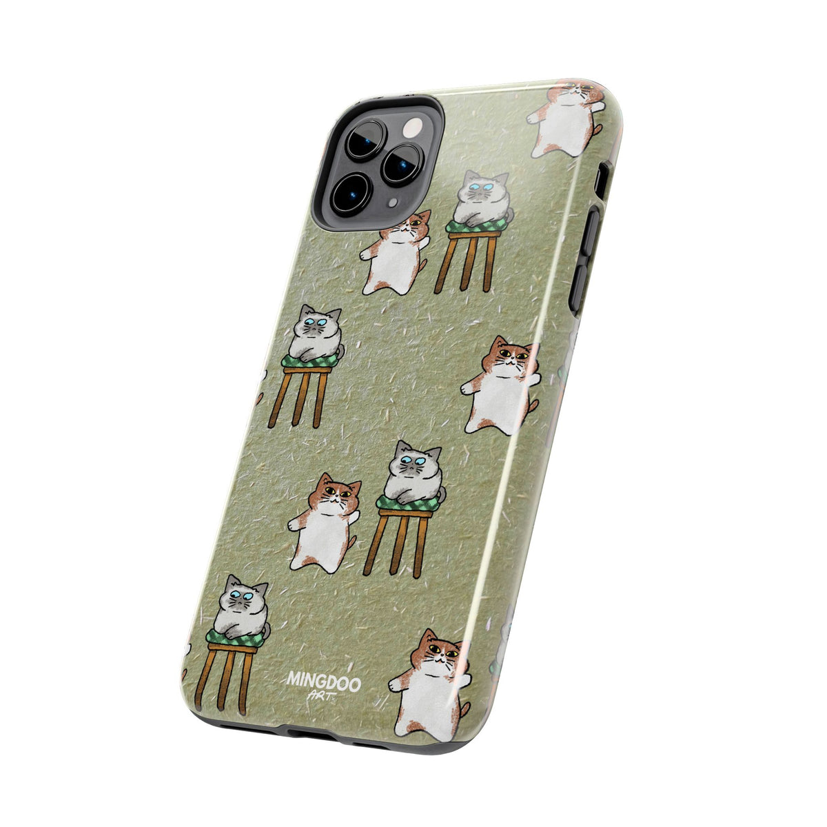 Two Cats, Zero Thoughts Pattern Tough Phone Case