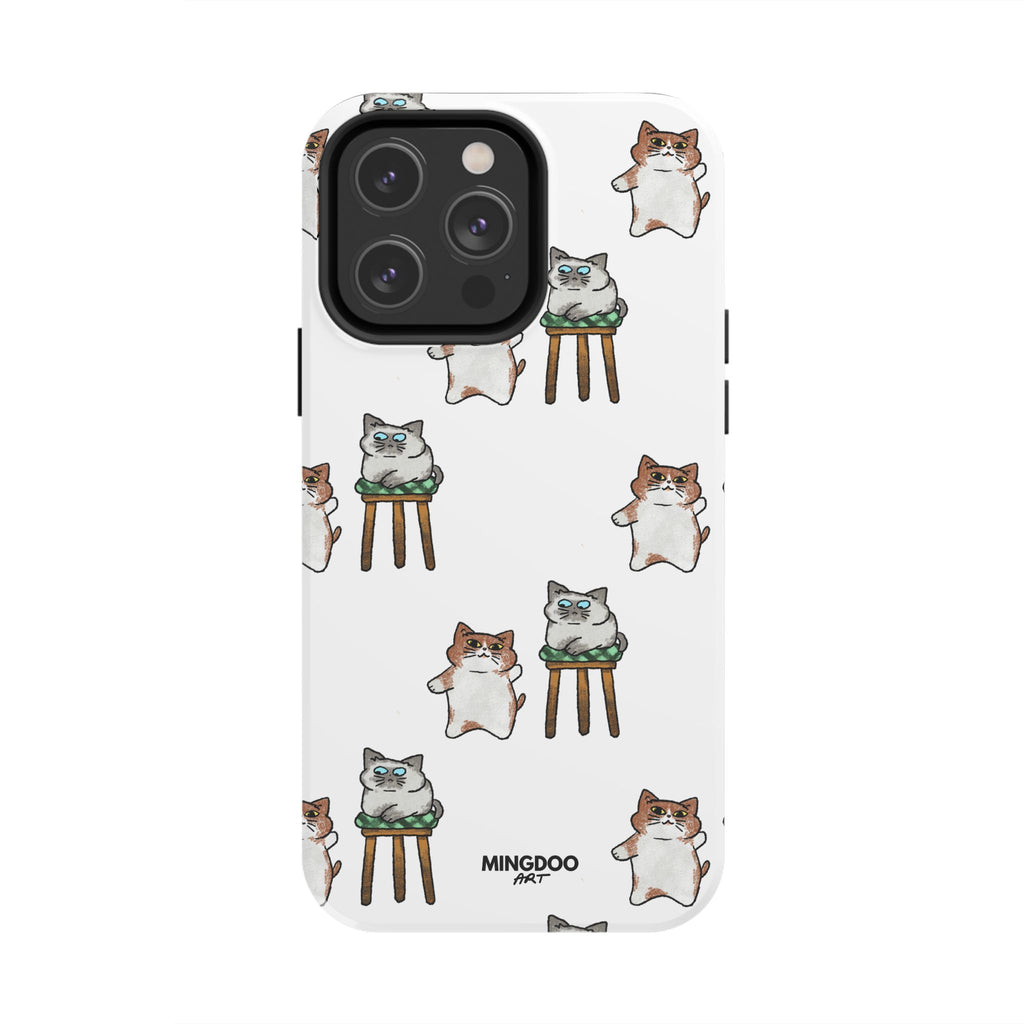 Two Cats, Zero Thoughts Pattern Tough Phone Case