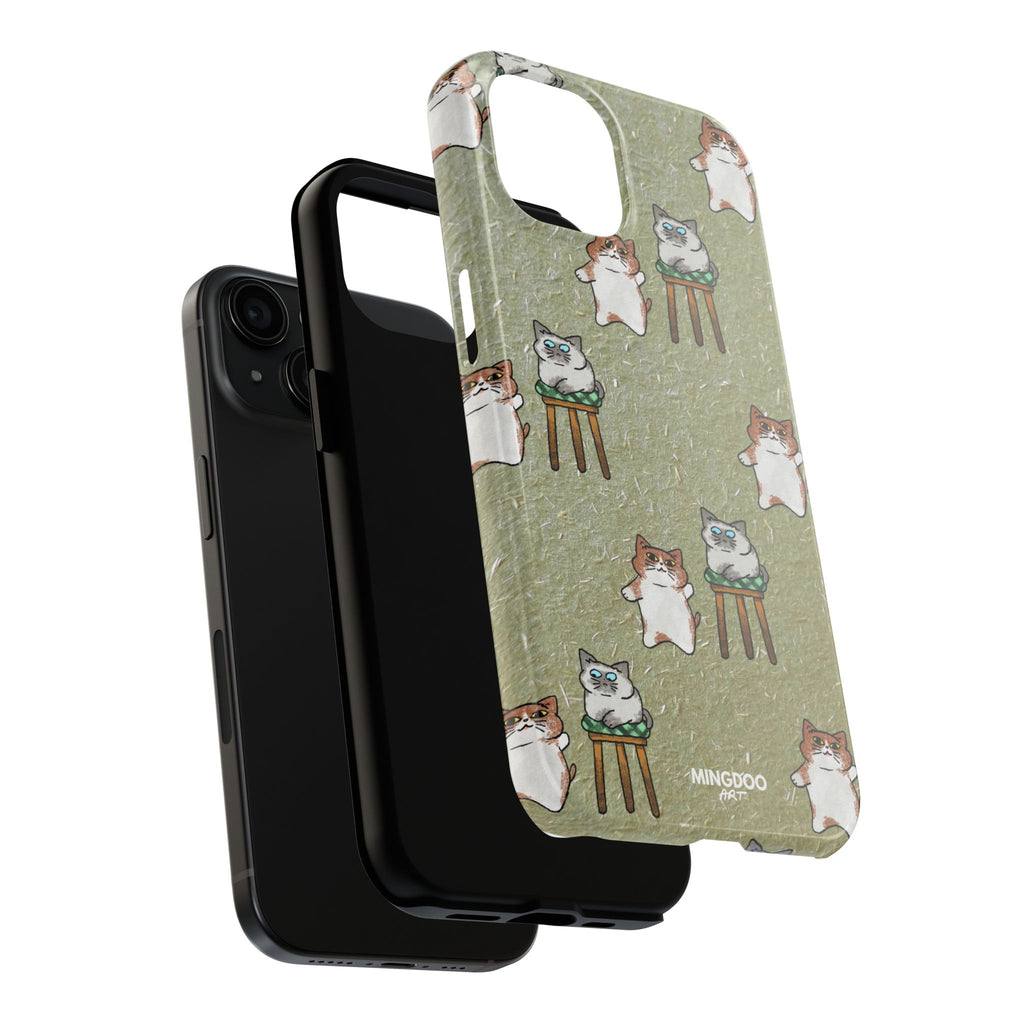 Two Cats, Zero Thoughts Pattern Tough Phone Case