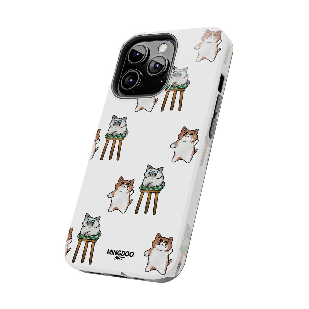 Two Cats, Zero Thoughts Pattern Tough Phone Case