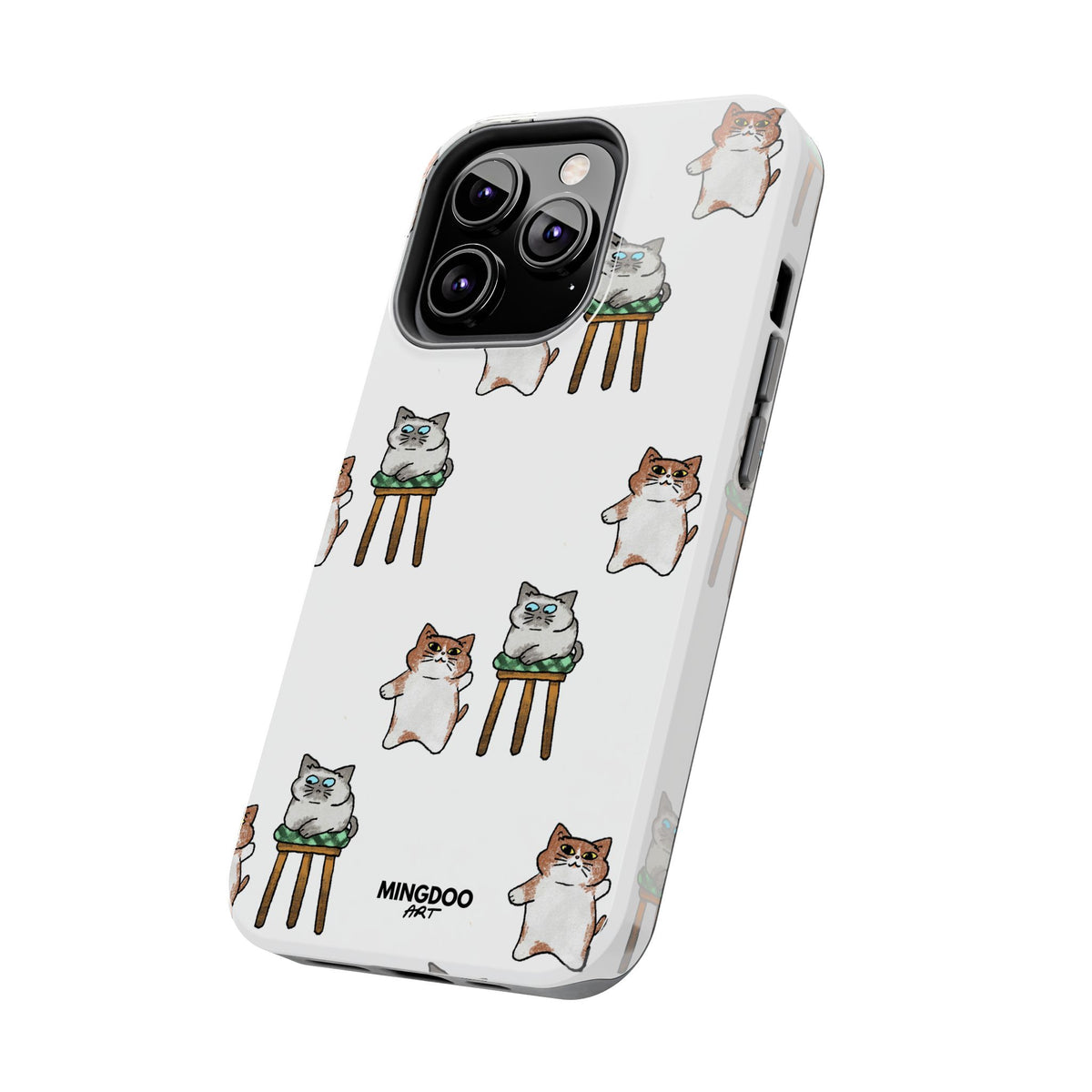 Two Cats, Zero Thoughts Pattern Tough Phone Case