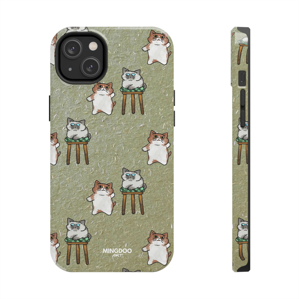 Two Cats, Zero Thoughts Pattern Tough Phone Case