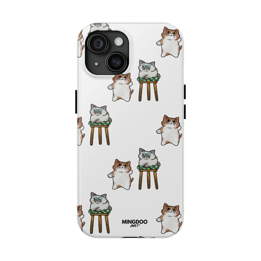 Two Cats, Zero Thoughts Pattern Tough Phone Case