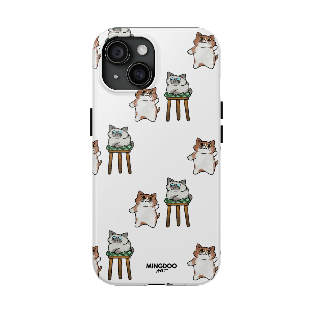 Two Cats, Zero Thoughts Pattern Tough Phone Case