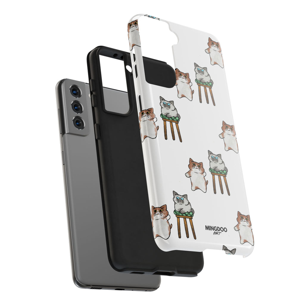 Two Cats, Zero Thoughts Pattern Tough Phone Case