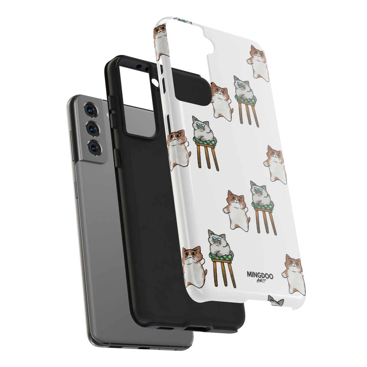 Two Cats, Zero Thoughts Pattern Tough Phone Case