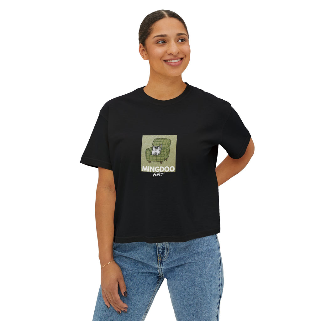 The Cat, Zero Thoughts Women's Boxy Tee