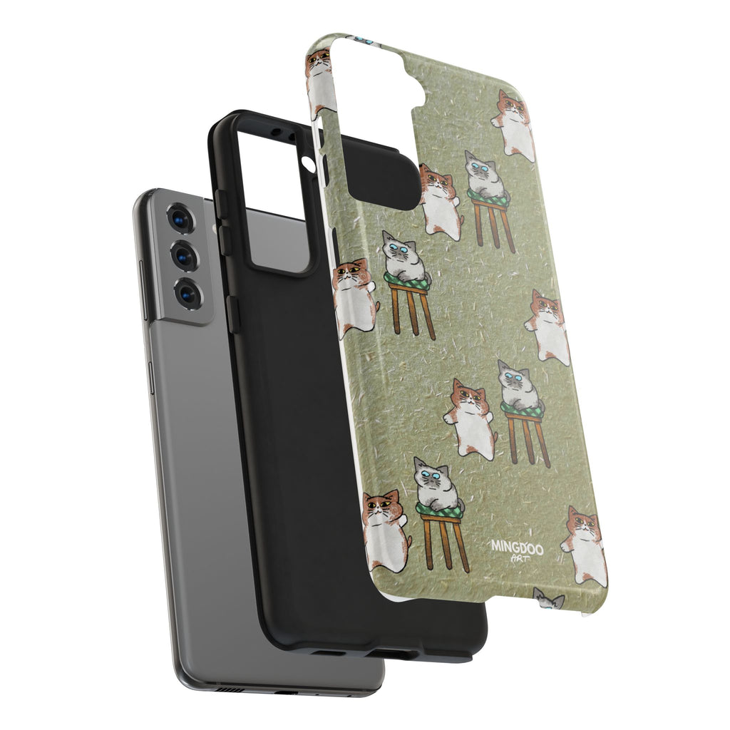 Two Cats, Zero Thoughts Pattern Tough Phone Case