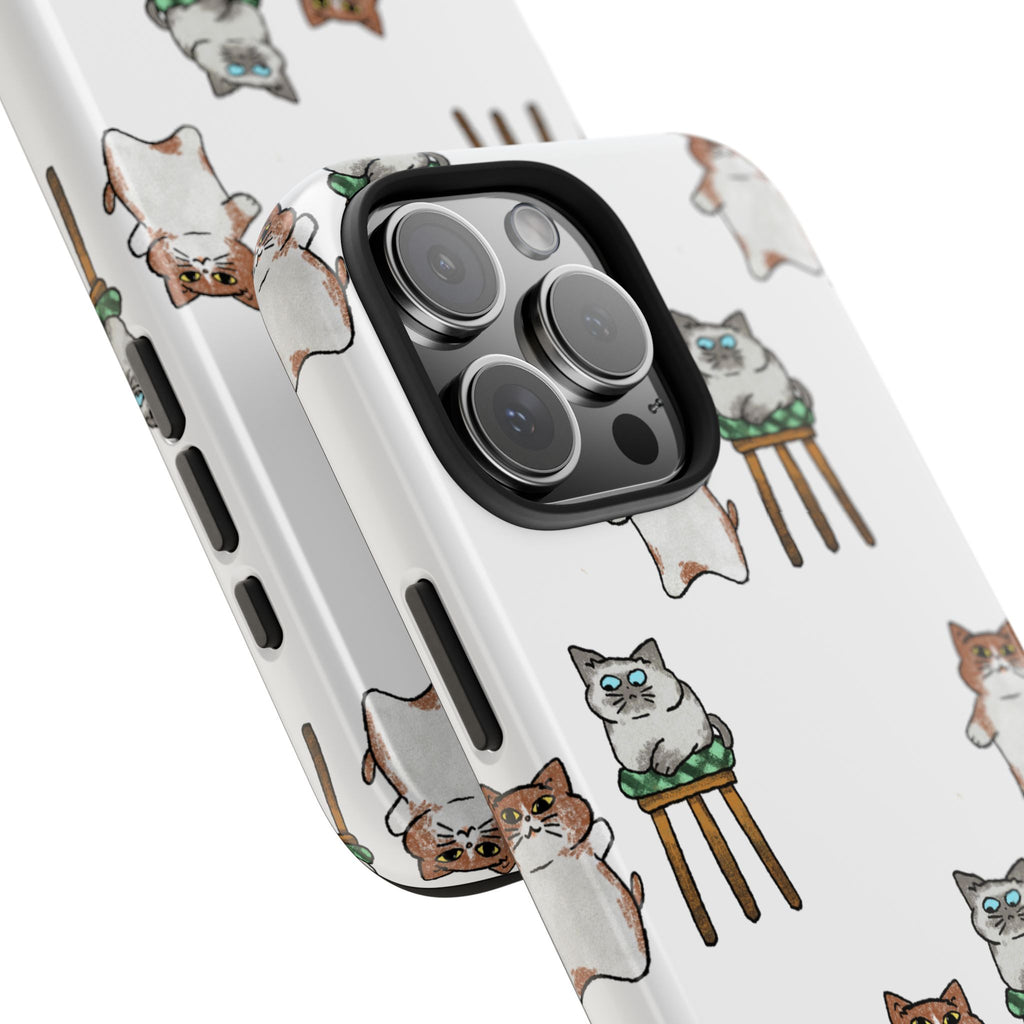 Two Cats, Zero Thoughts Pattern Tough Phone Case