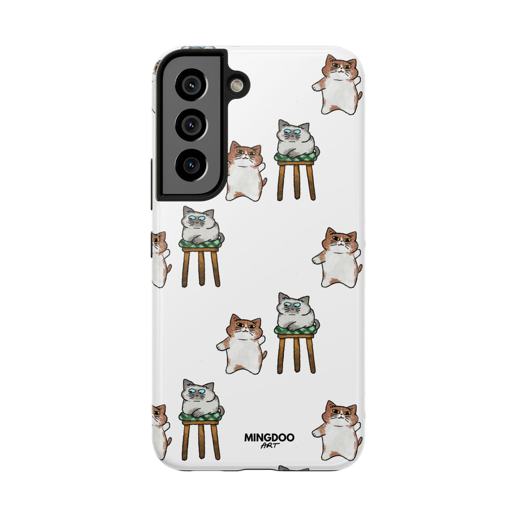Two Cats, Zero Thoughts Pattern Tough Phone Case