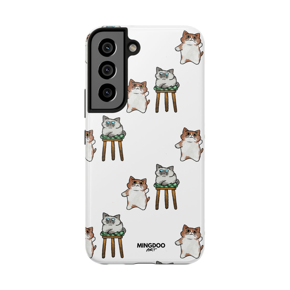 Two Cats, Zero Thoughts Pattern Tough Phone Case