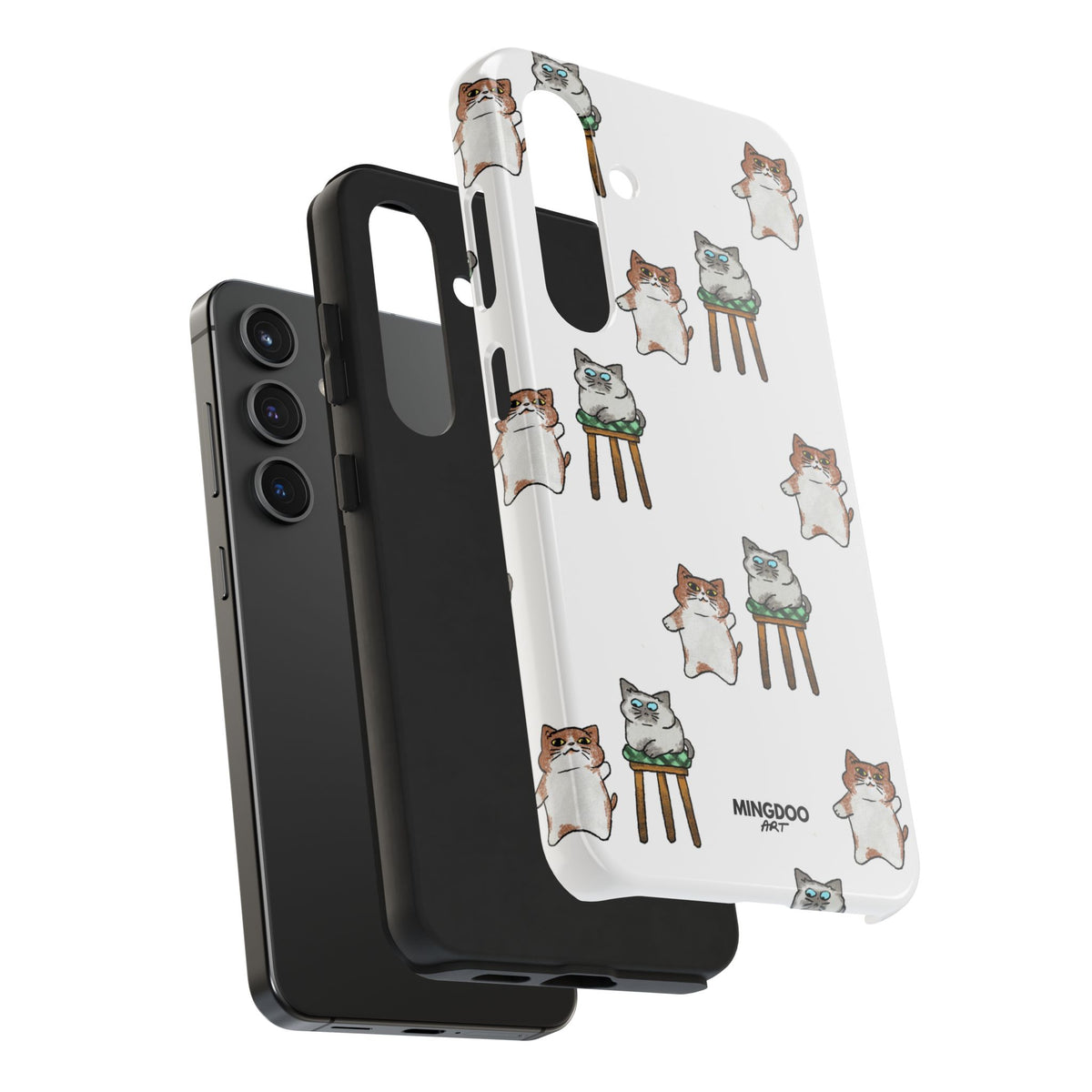 Two Cats, Zero Thoughts Pattern Tough Phone Case