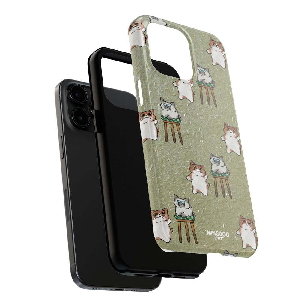 Two Cats, Zero Thoughts Pattern Tough Phone Case